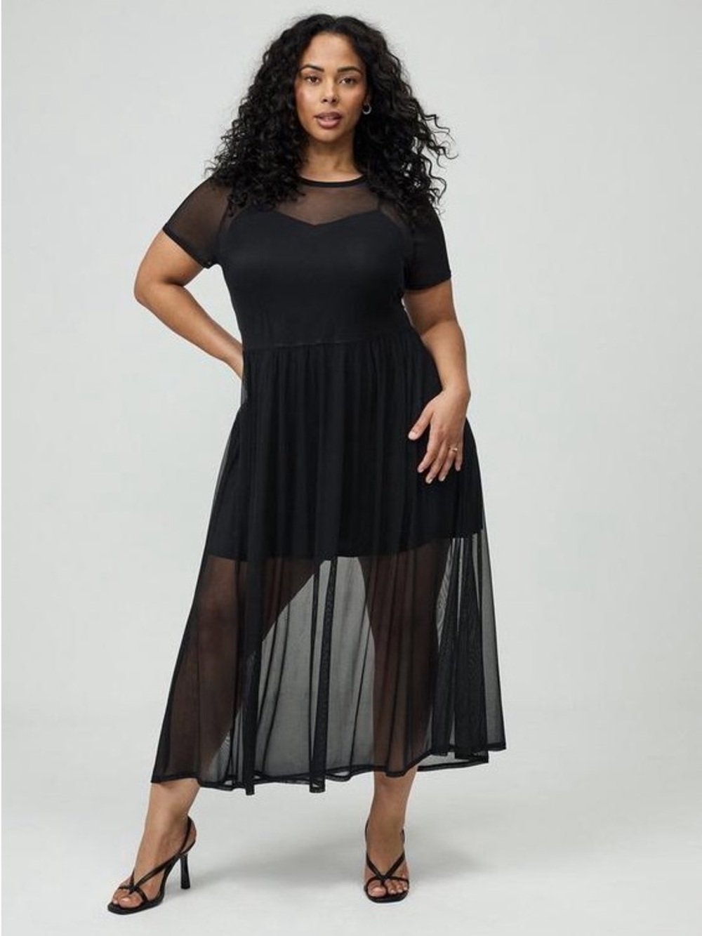 torrid Black Sheer Mesh Maxi Dress